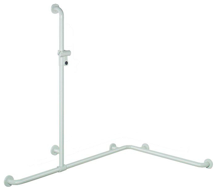 HEWI Serie 801 Dusch-Wannenhandlauf 1185 x 762 mm Brausehalter reinweiß 801.35.300.99 - Bild 1