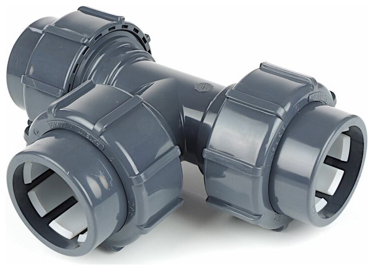 Cillit PVC-T-Stück FlexFit 3 x 50mm Klemmstutzen