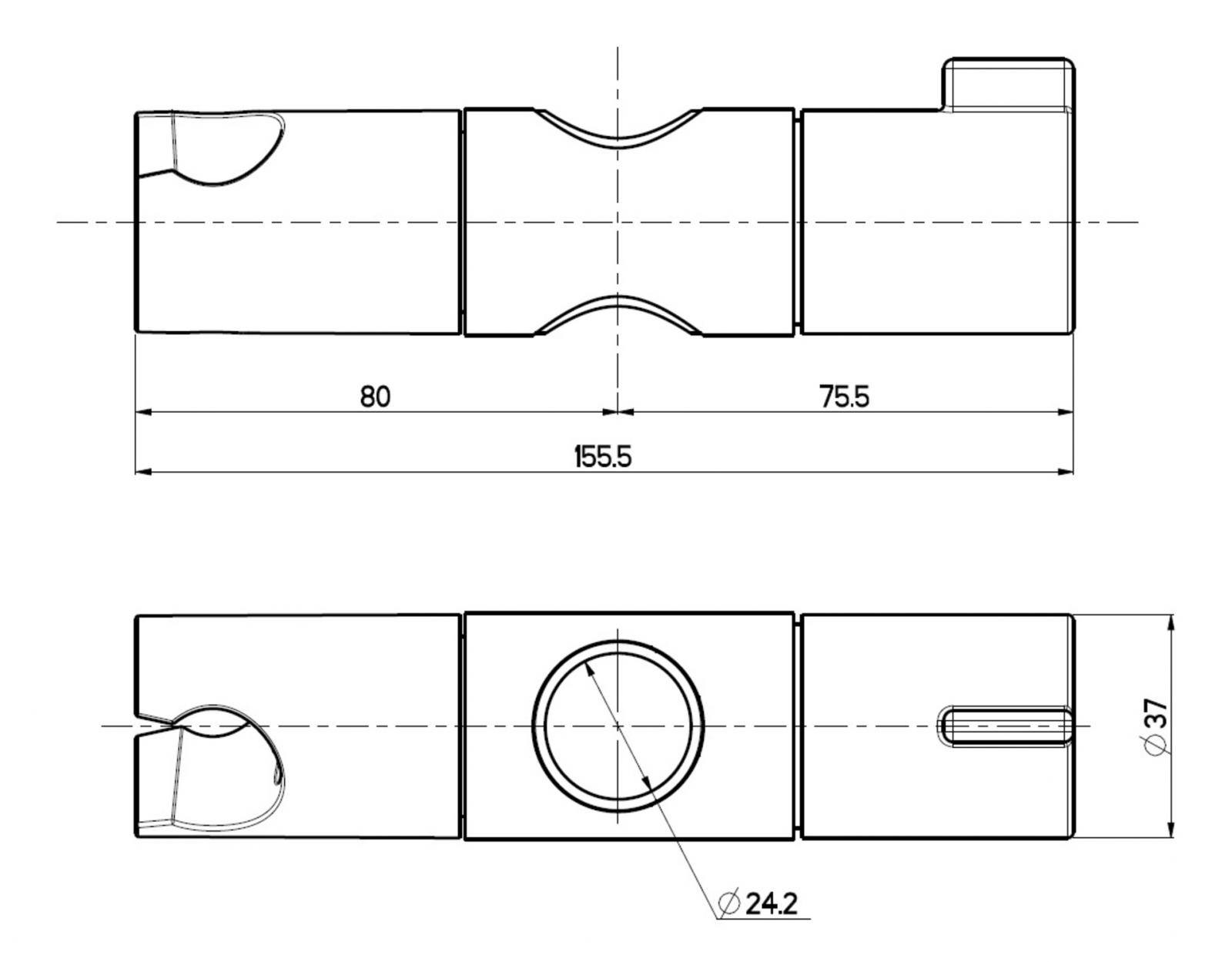 Nikles Gleiter Twist 24 für Techno Brausestange 24mm verchromt 86005TME - Bild 2