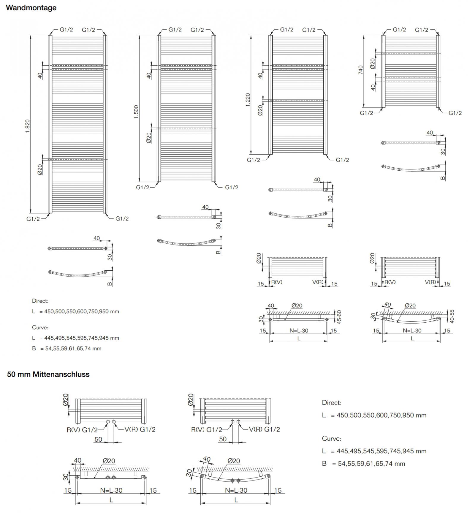 Buderus Logatrend Badheizkörper Therm Curve 740x445 mm Standardanschluss, RAL 9016 weiß - Bild 2