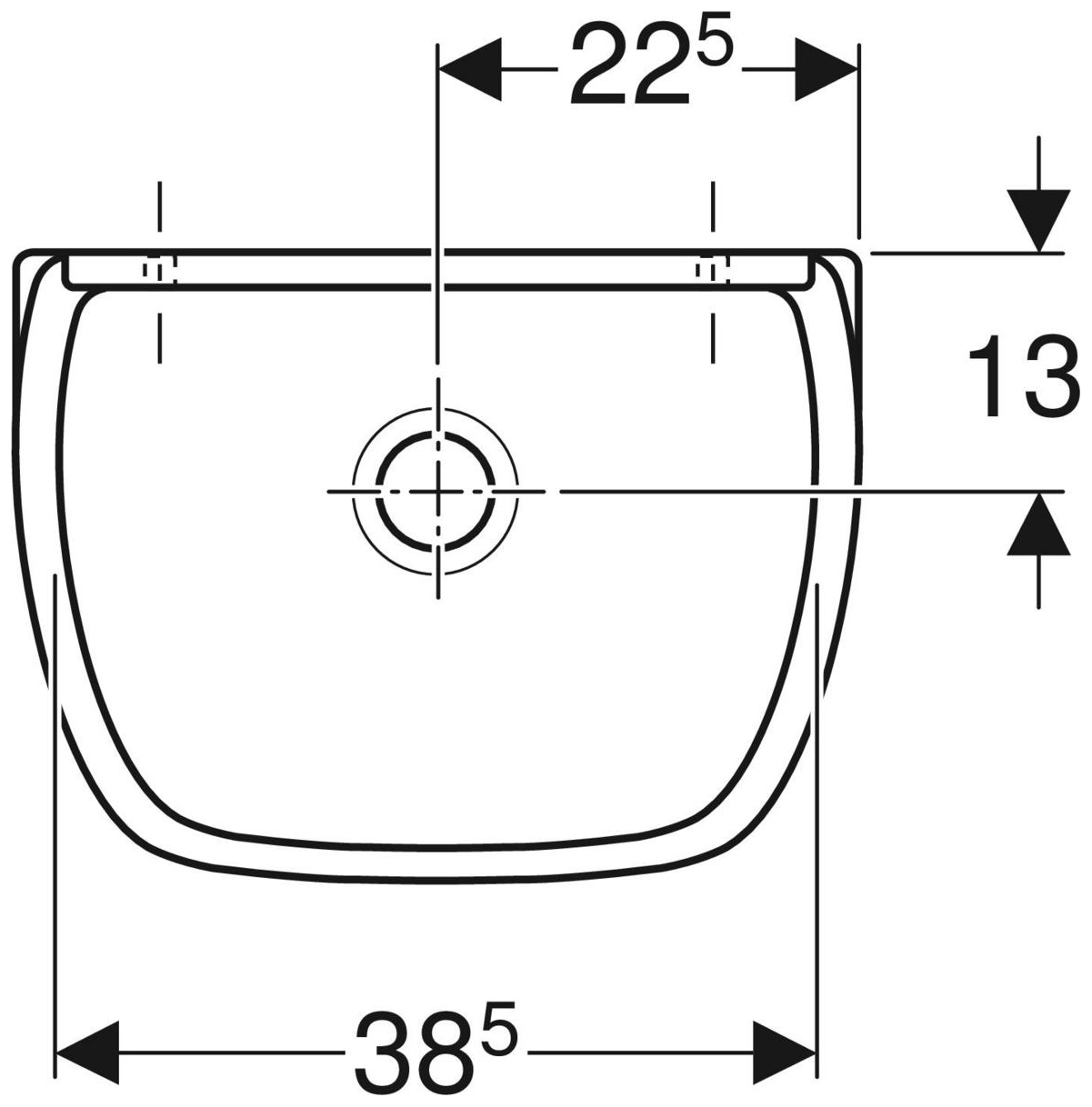 Geberit Publica Ausgussbecken 45x36x33,5cm ohne Überlauf weiß 367200000 - Bild 3