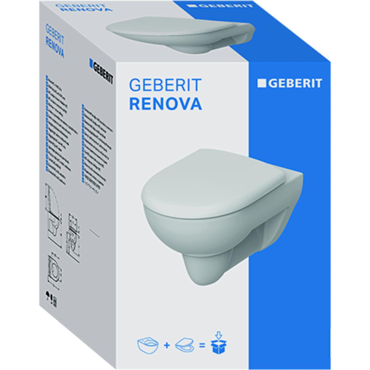 Geberit Renova Set Wand-WC, Tiefspüler mit WC-Sitz, weiß 500.802.00.1 - Bild 2