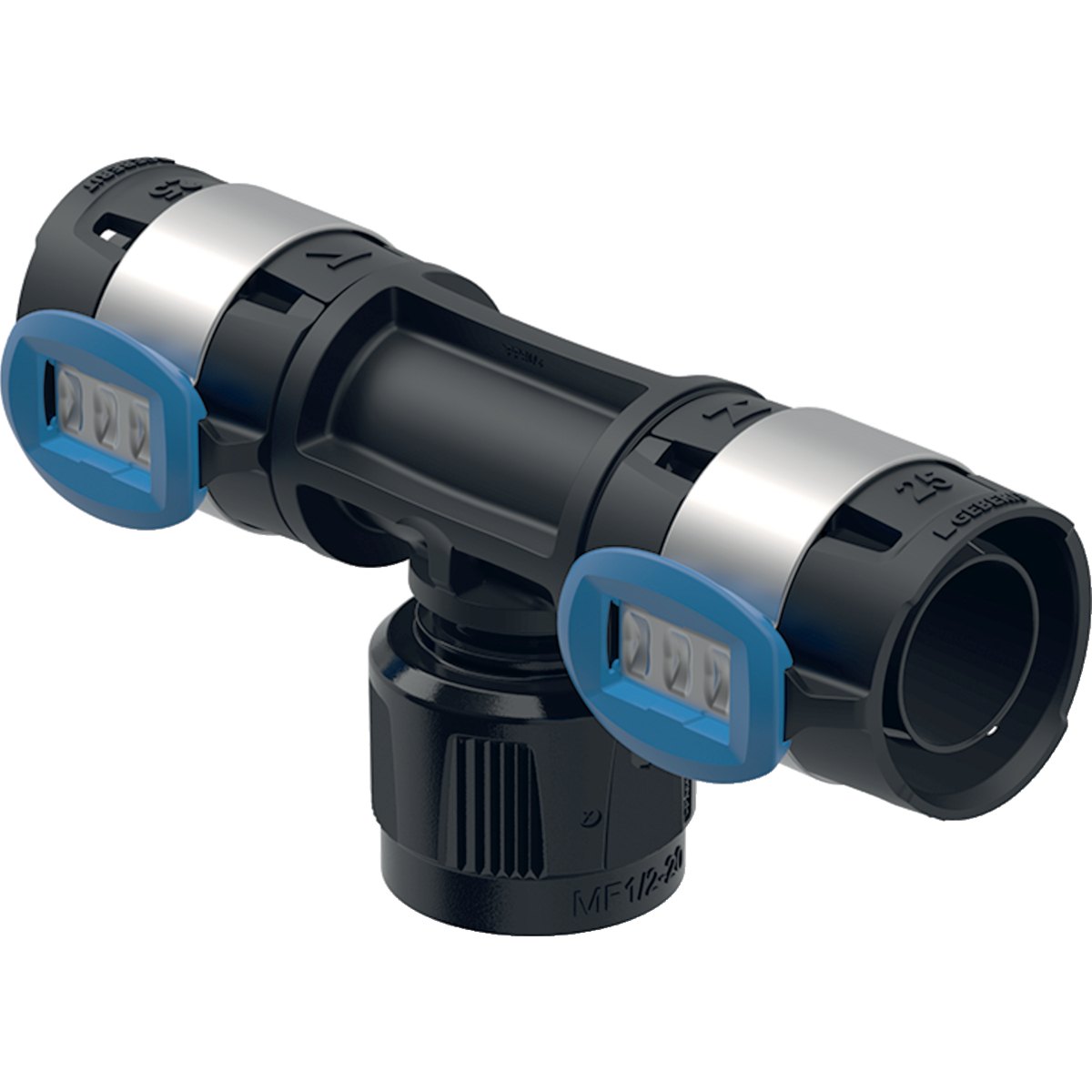 Geberit FlowFit Übergangs-T-Stück mit MasterFix 25x20mm (RpMF 1/2) PPSU 620.382.00.1 - Bild 1