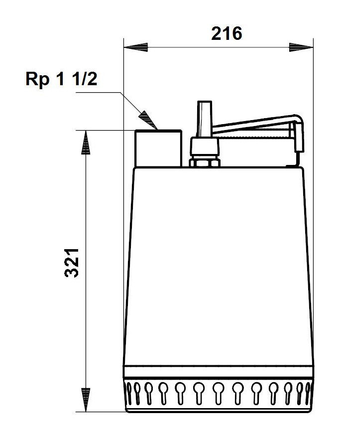 Grundfos Unilift Schmutzwasserpumpe AP 12.40.06.A1, 1 1/2'', FH 13m, mit Schwimmerschalter 96010979 - Bild 2