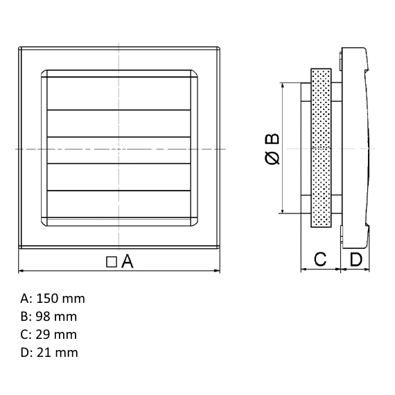 Maico Verschlussklappe AP 100 weiss selbsttätig DN100 Nr. 0059.1058 - Bild 2