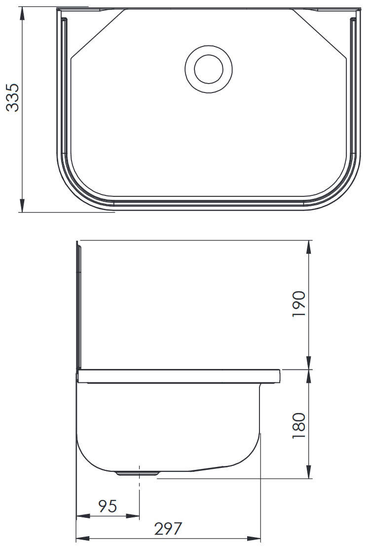 HS Ausgussbecken Stahl weiß emailliert 495x370mm mit Alurost, Zweigriffarmatur und Siphon - Bild 4