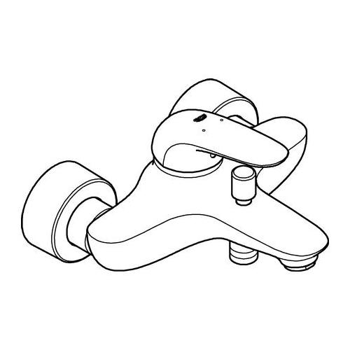 Grohe Einhand-Wannenbatterie Eurostyle Hebel geschlossen eigensicher chrom 23726003 - Bild 2