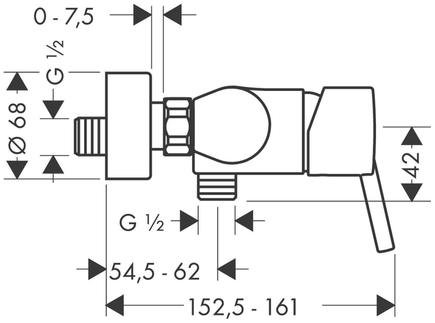 Hansgrohe Brausenmischer Aufputz Talis S DN15 chrom 32620000 - Bild 2