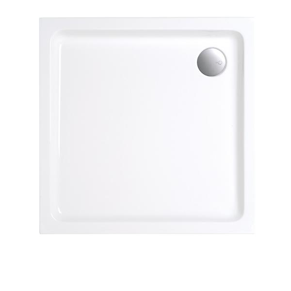 Duschwanne 90x90x6,5 cm quadratisch extraflach aus Sanitär-Acryl weiß - Bild 1