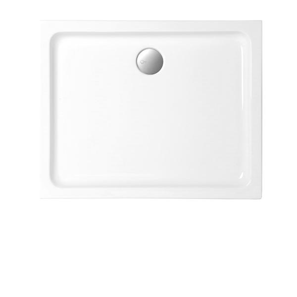 Duschwanne 100x80x6,5 cm rechteckig extraflach aus Sanitär-Acryl weiß - Bild 1