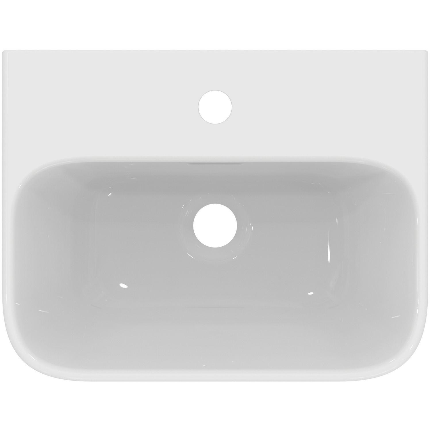 VIGOUR Handwaschbecken derby V3 45x35cm mit Hahnloch und Überlauf