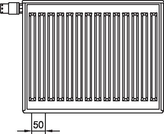 Kermi Flachheizkörper therm-x2 Profil-V Typ 33 900x400mm Ventil links inkl. Bohrkonsolenset