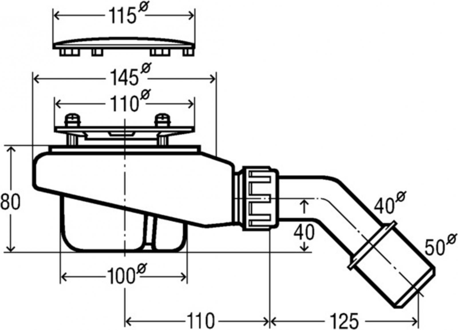 Viega Ablaufgarnitur 6961 Tempoplex Neu 90 mm 45° Höhe 8cm verchromt 575601 - Bild 2