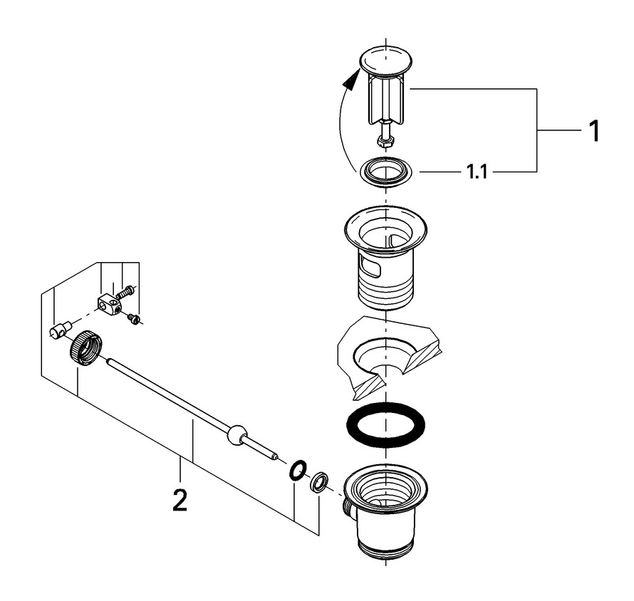 GROHE Ablaufgarnitur 1 1/4'' für Waschtisch chrom 28910000 - Bild 4