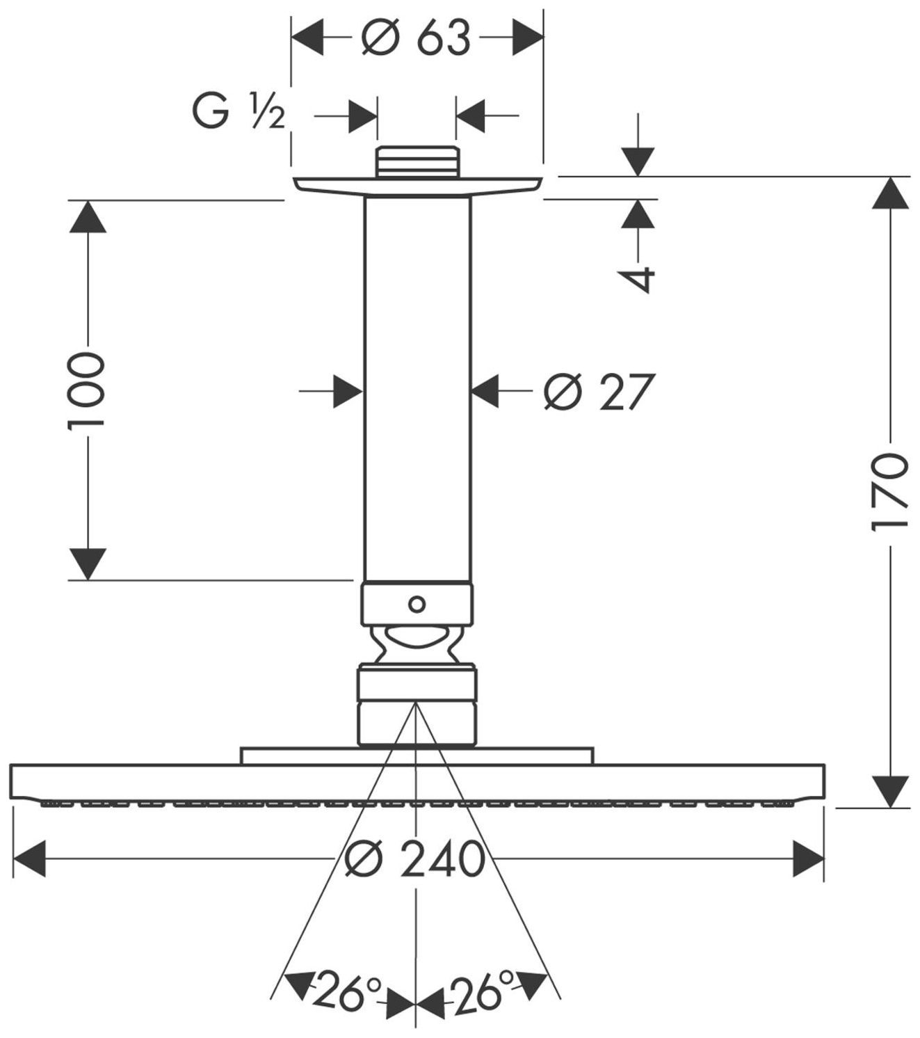 Hansgrohe Tellerkopfbrause Raindance Air 240mm 27477000 - Bild 2