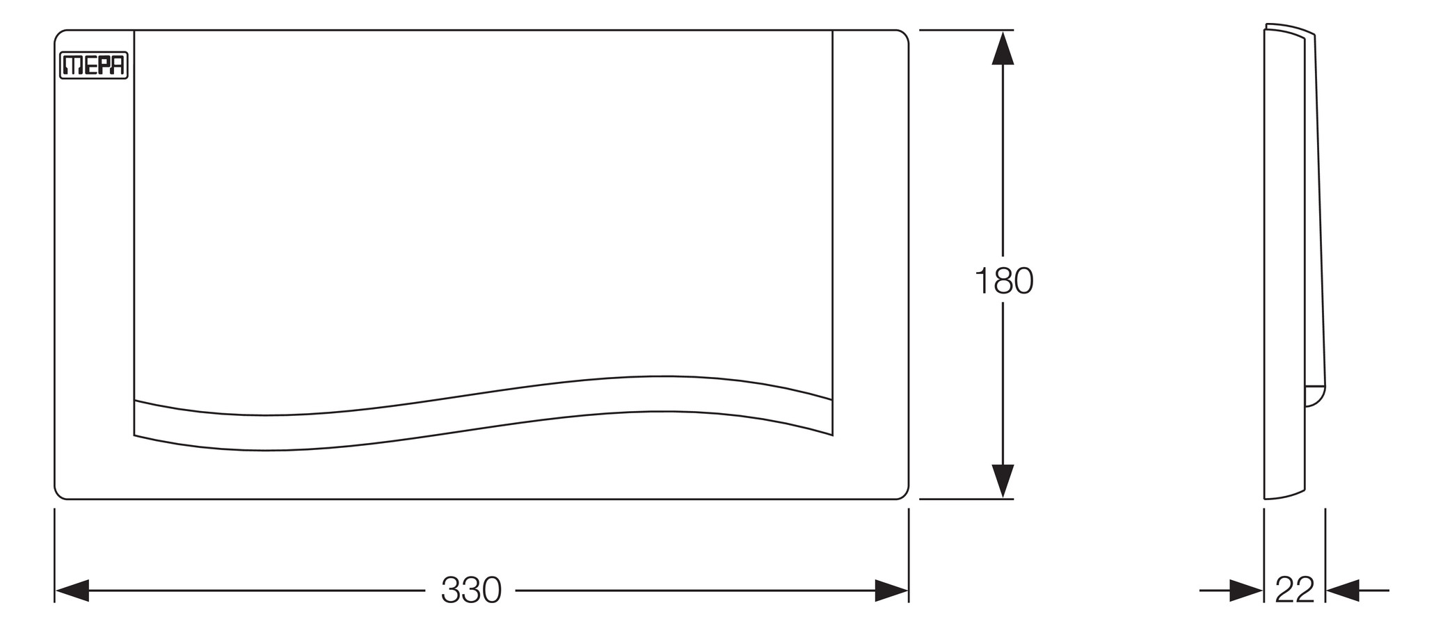 MEPAwave Betätigungsplatte Start/Stopp für UP-Spülkasten A21/E21, aus Kunststoff weiß 420301 - Bild 2