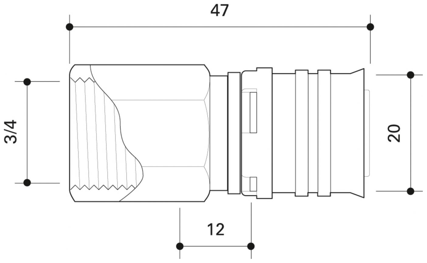 CONEL Connect MV2 Übergang 20 mm x 3/4'' IG CCMVU2020IN - Bild 2