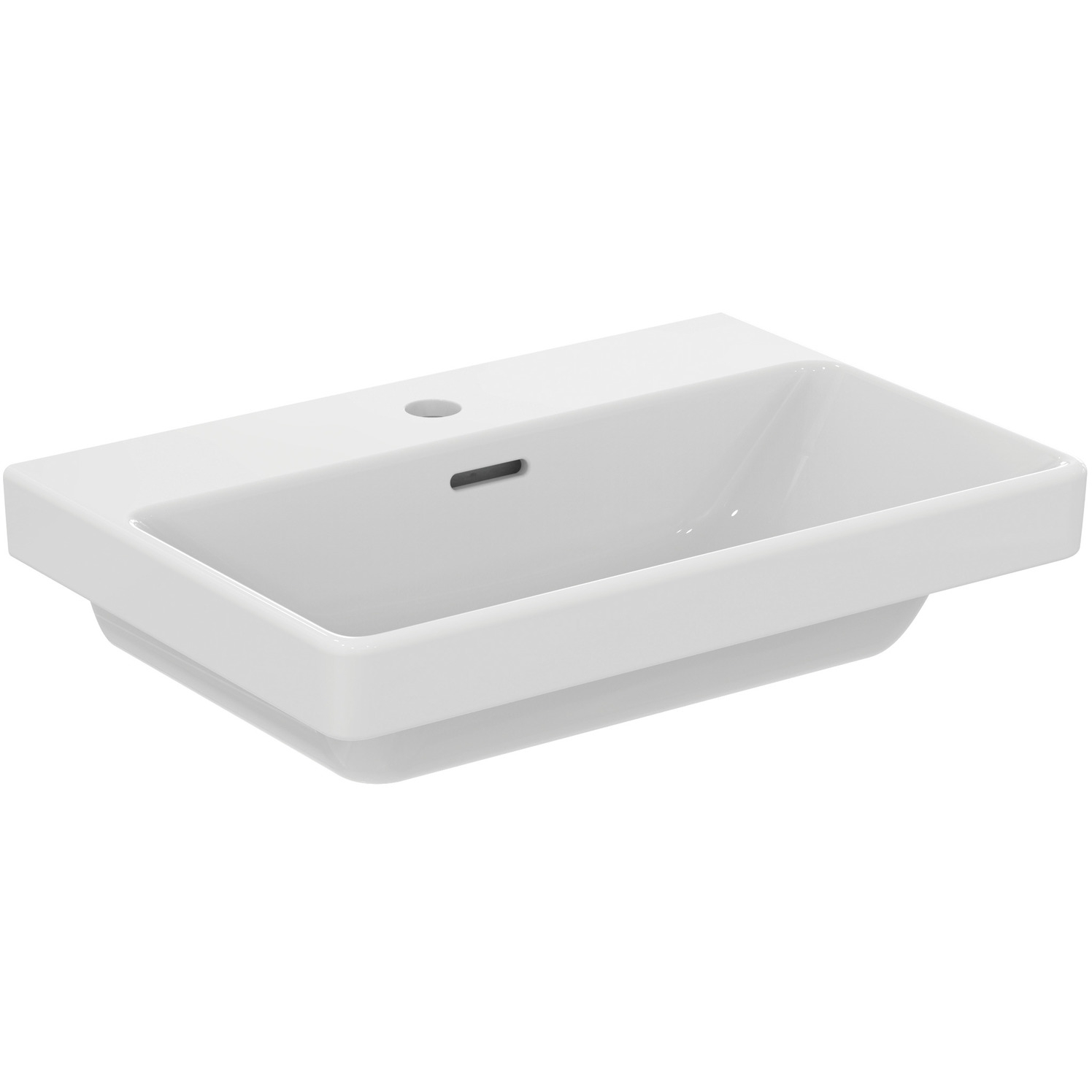 VIGOUR Möbelwaschtisch derby V3 55x38cm PflegetectPlus weiss mit Hahnloch und Überlauf