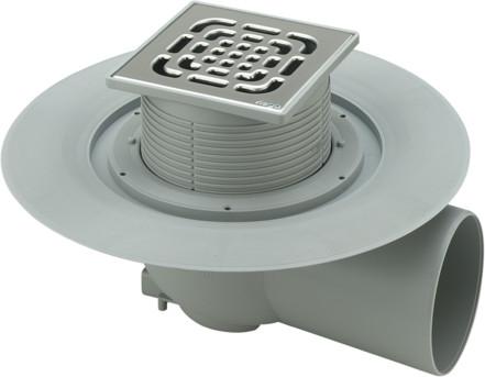 Viega Bodenablauf DN70 4955.1 grau mit Edelstahlrost 557164 - Bild 1