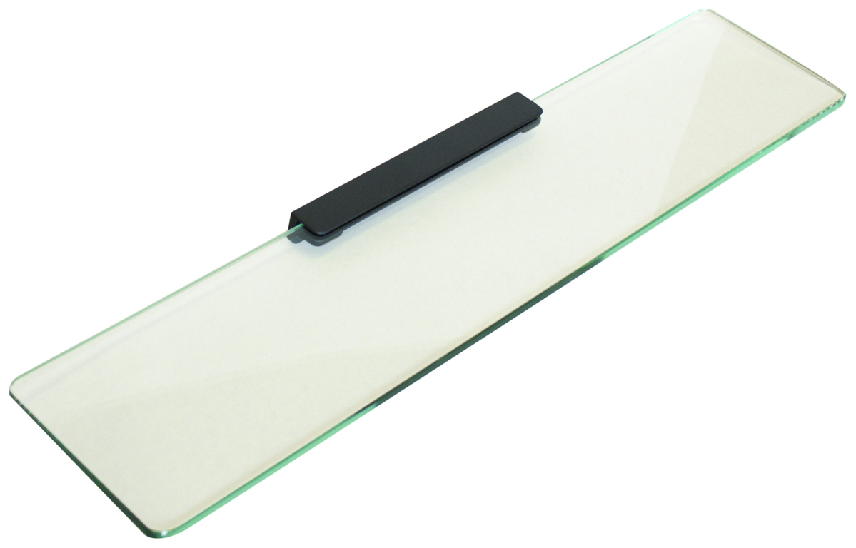 VIGOUR Ablage derby V3 aus Glas 600mm mit Halter schwarzmatt