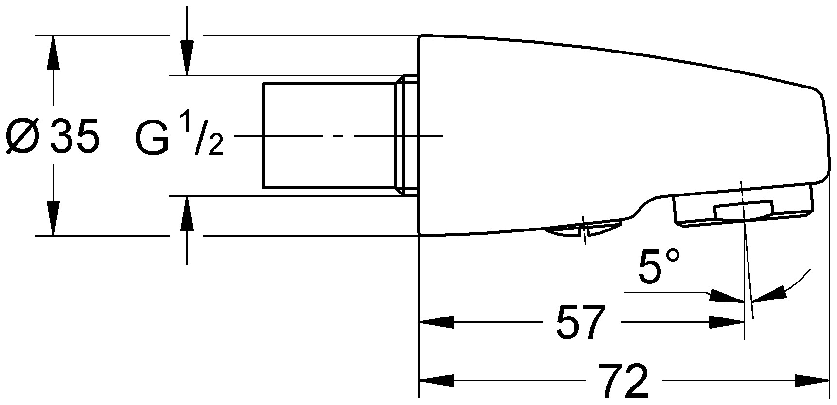 GROHE Auslaufbrause 46103000 chrom für Europlus 33065 und 33029 - Bild 2