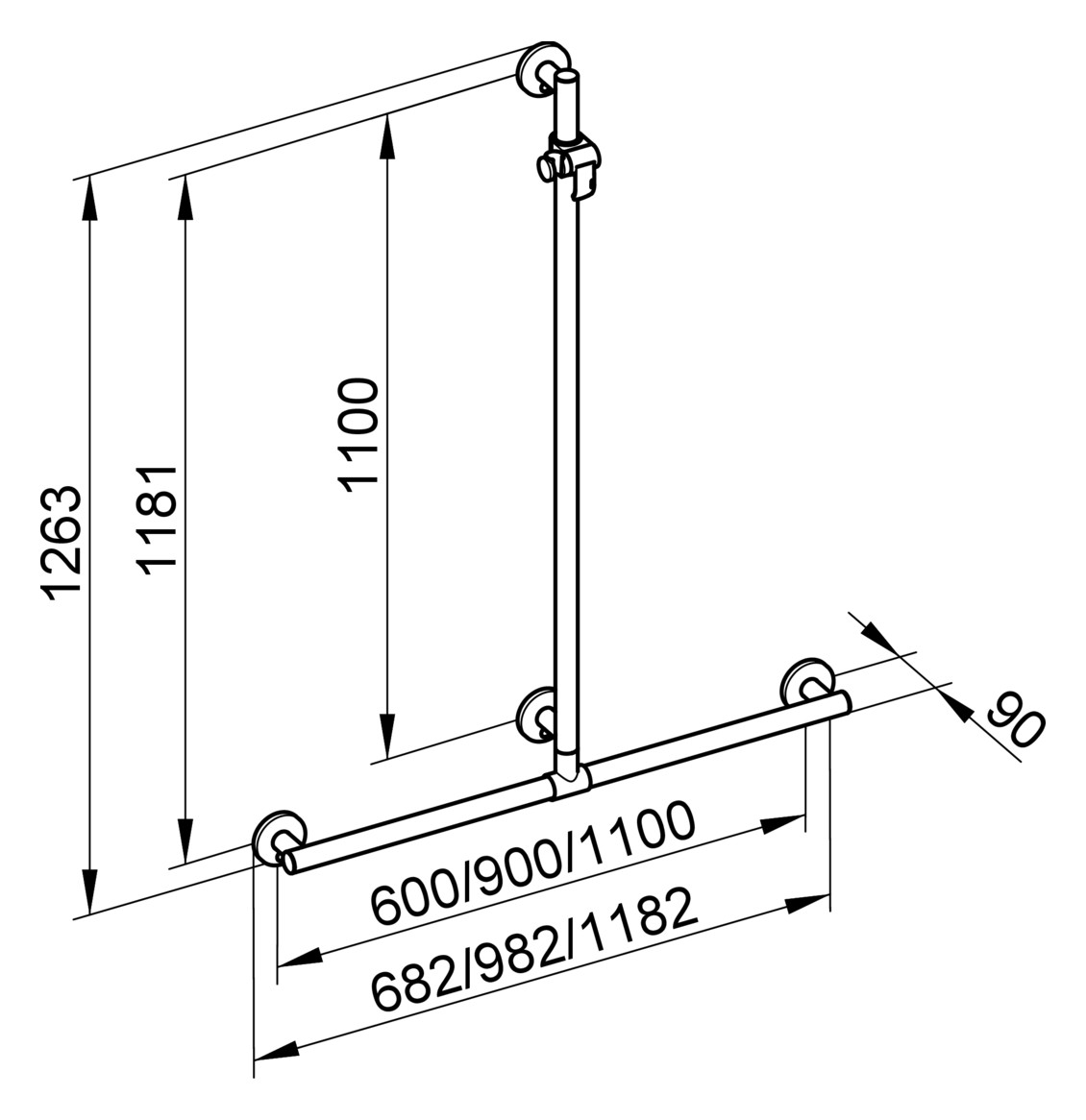 Keuco Duschhandlauf Plan Care verchromt 34914010911 - Bild 2