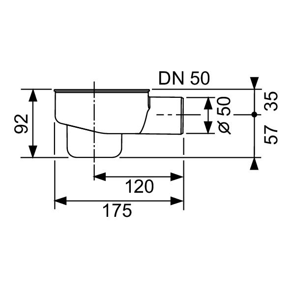 TECEdrainline Ablauf DN 50 Norm, seitlicher Anschluss, Ablaufleistung 0,8 l/s 650001 - Bild 2