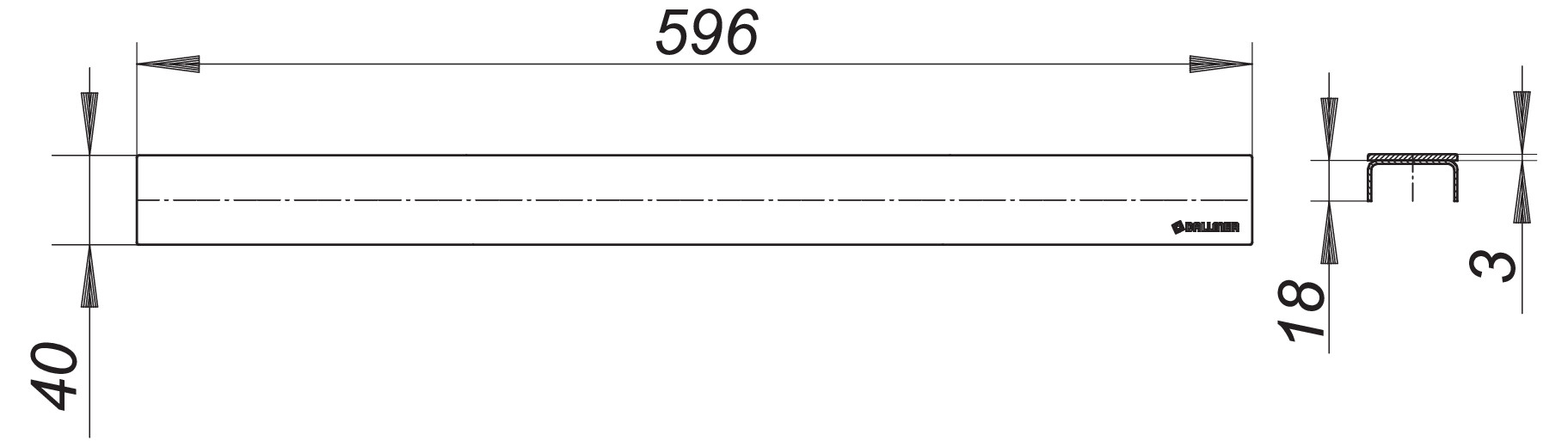 Dallmer Abdeckung CeraLine Design matt 600 mm Edelstahl 520623 - Bild 2