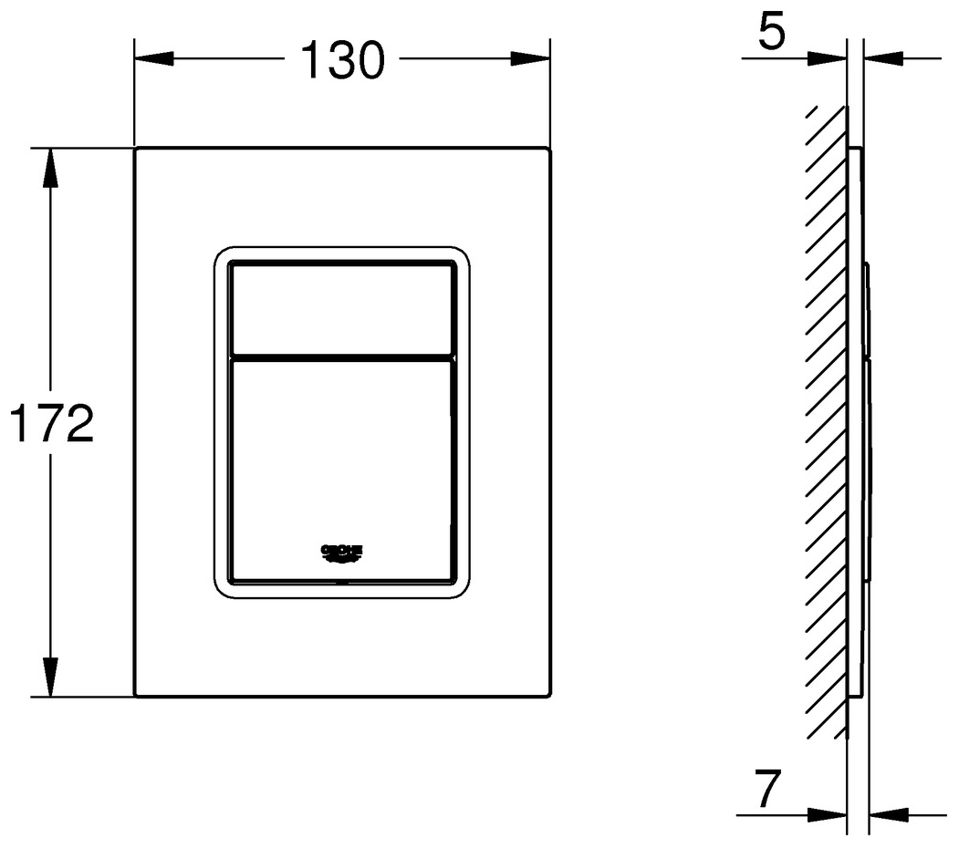 GROHE Skate Cosmopolitan S Betätigungsplatte verchromt, 2-Mengen/Start-Stopp 37535000 - Bild 2