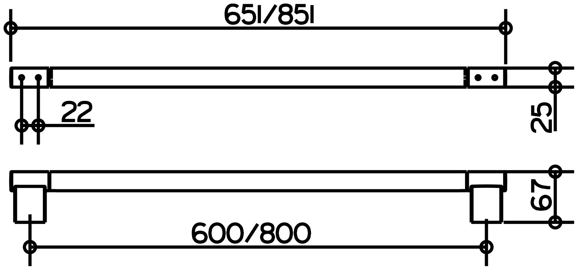 Keuco Badetuchhalter Plan 14901, verchromt, 800 mm 14901010800 - Bild 2