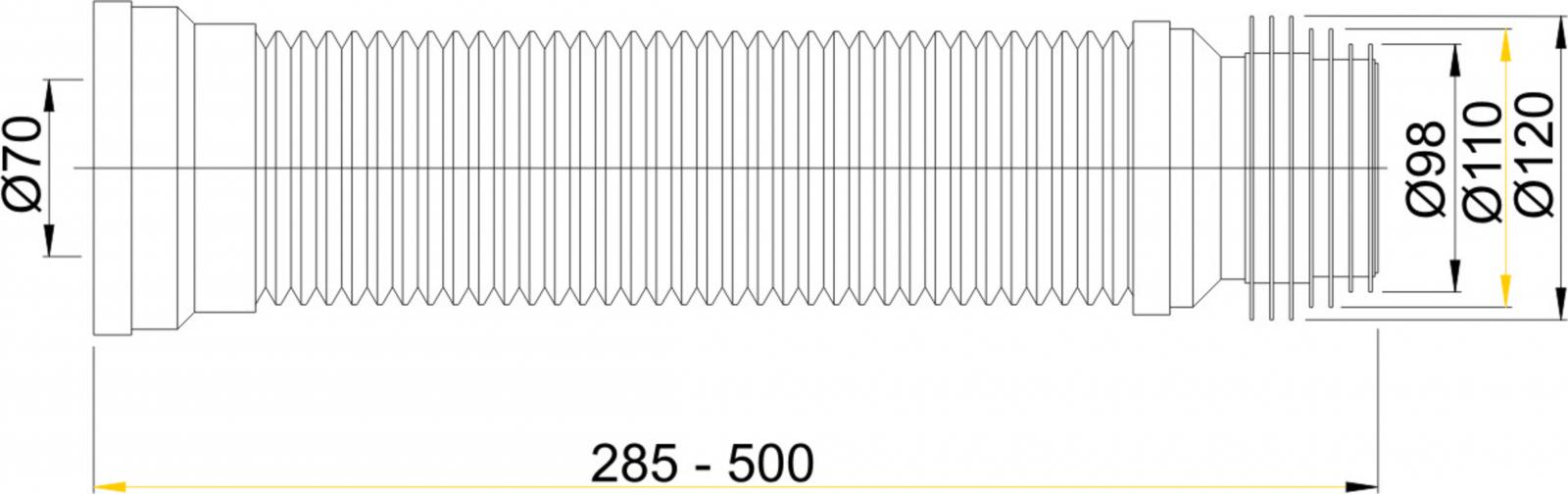 Airfit WC-Anschlussrohr flexibel DN 98 bis DN 105 weiss 90010WA - Bild 2