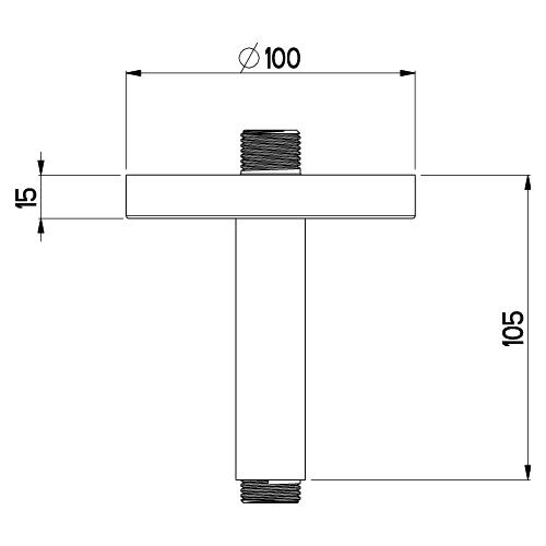 Nikles Deckenanschluss für Befestigungskit XL Quadro 500 x 370 mm NIKTECQRKBDA - Bild 2