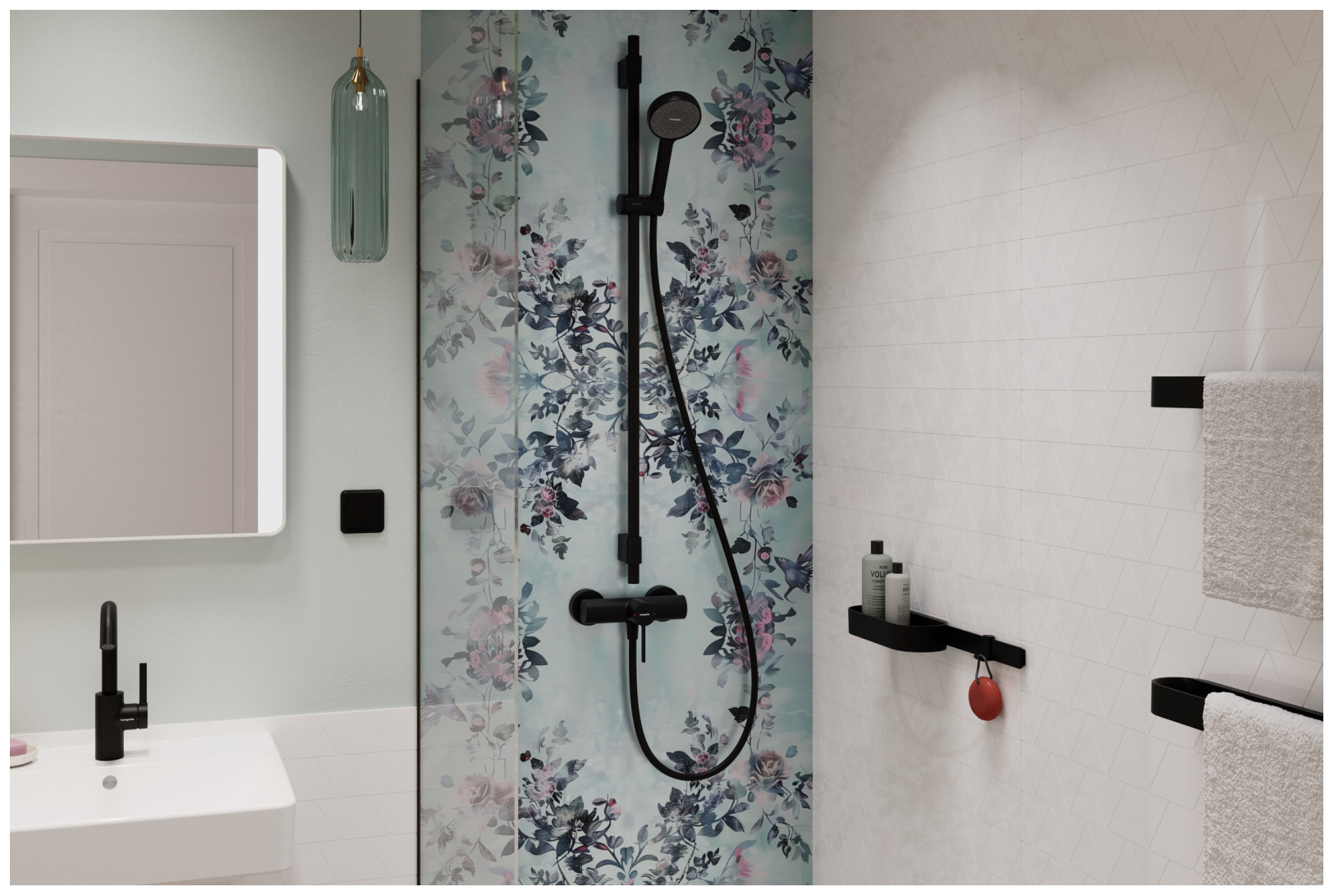 Hansgrohe Brauseset Activera Select S 95 2jet EcoSmart mit Brausestange Typ105 schwarz matt