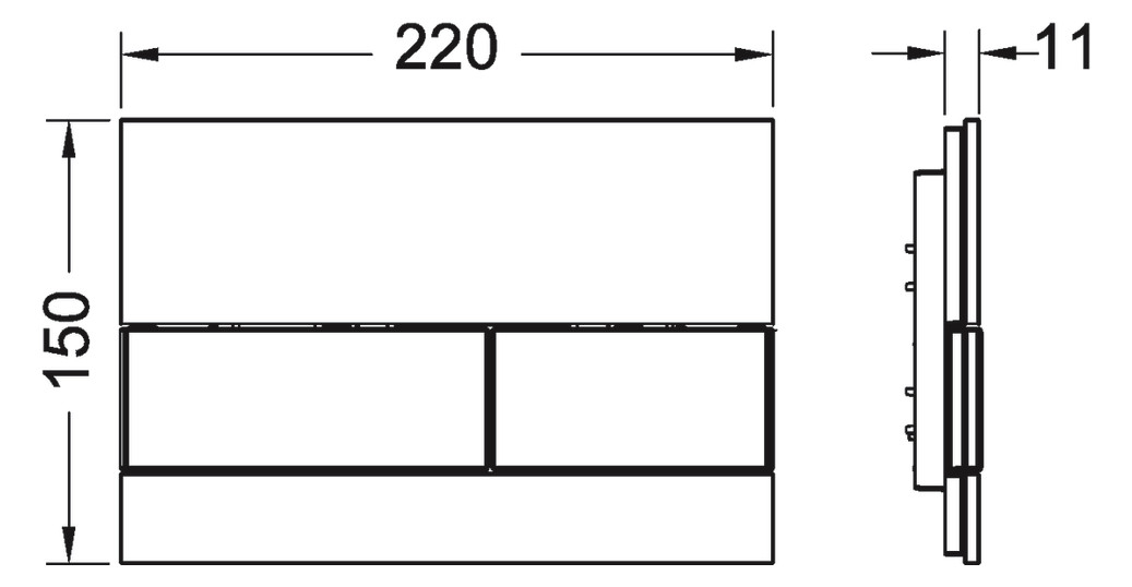 TECEsquare WC-Betätigungsplatte Glas weiss glänzend, Tasten Edelstahl gebürstet 9240801 - Bild 2