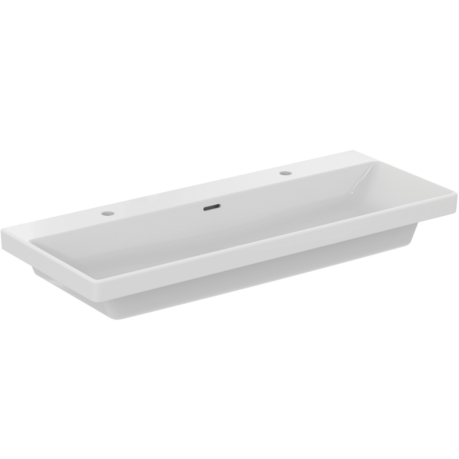 VIGOUR Möbelwaschtisch derby V3 120x48cm PflegetectPlus weiss, 2 Hahnlöcher mit Überlauf