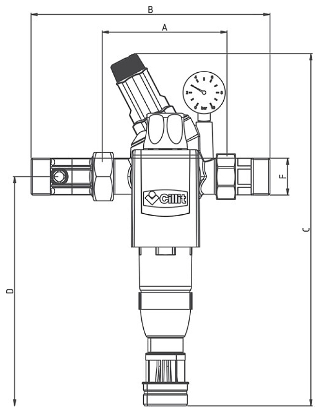 Cillit Hauswasserstation Galileo HWS LF 1 1/4'' bleifrei, mit Druckminderer und Anschlussmodul DN 32