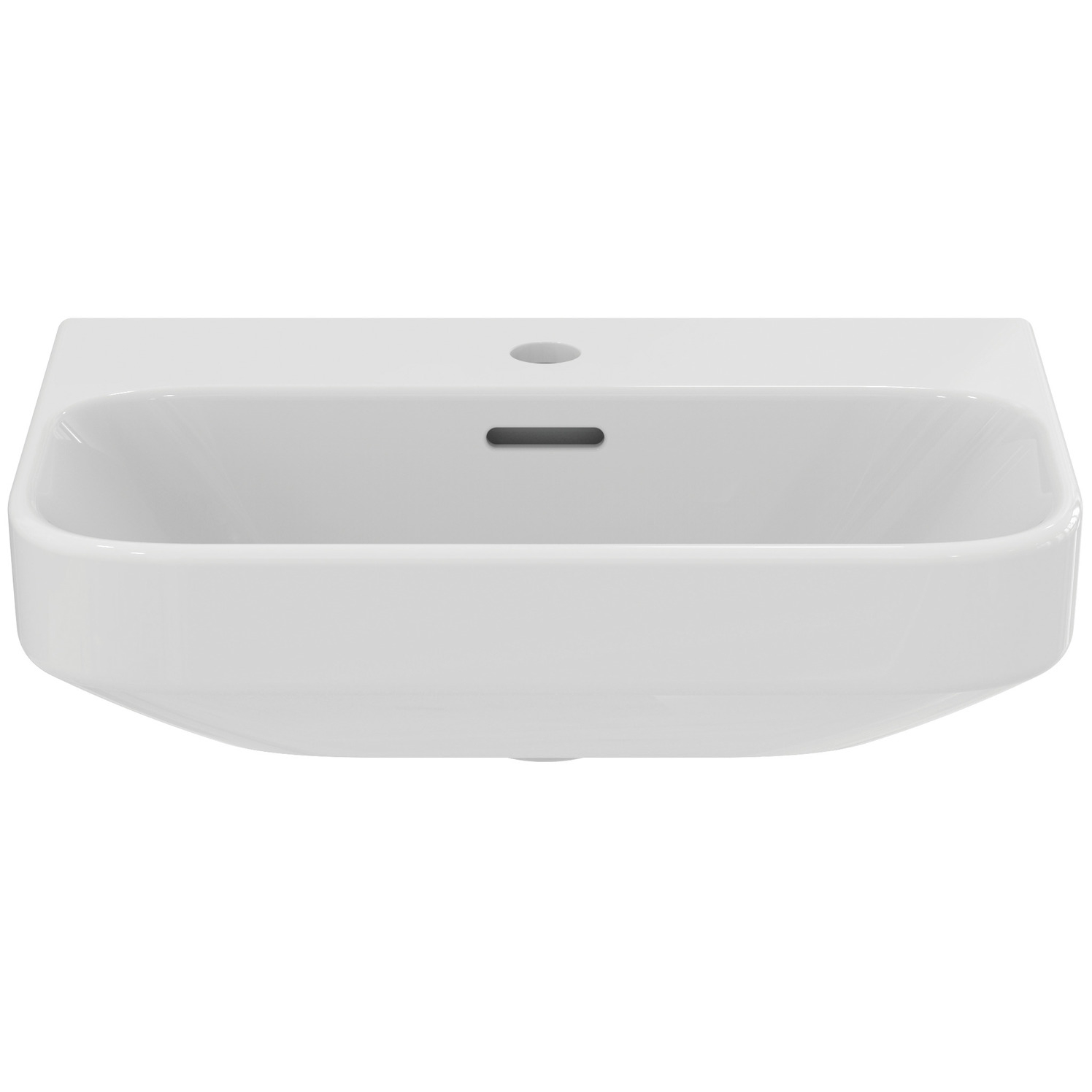 VIGOUR Handwaschbecken derby V3 50x35cm PflegetectPlus weiss mit Hahnloch und Überlauf