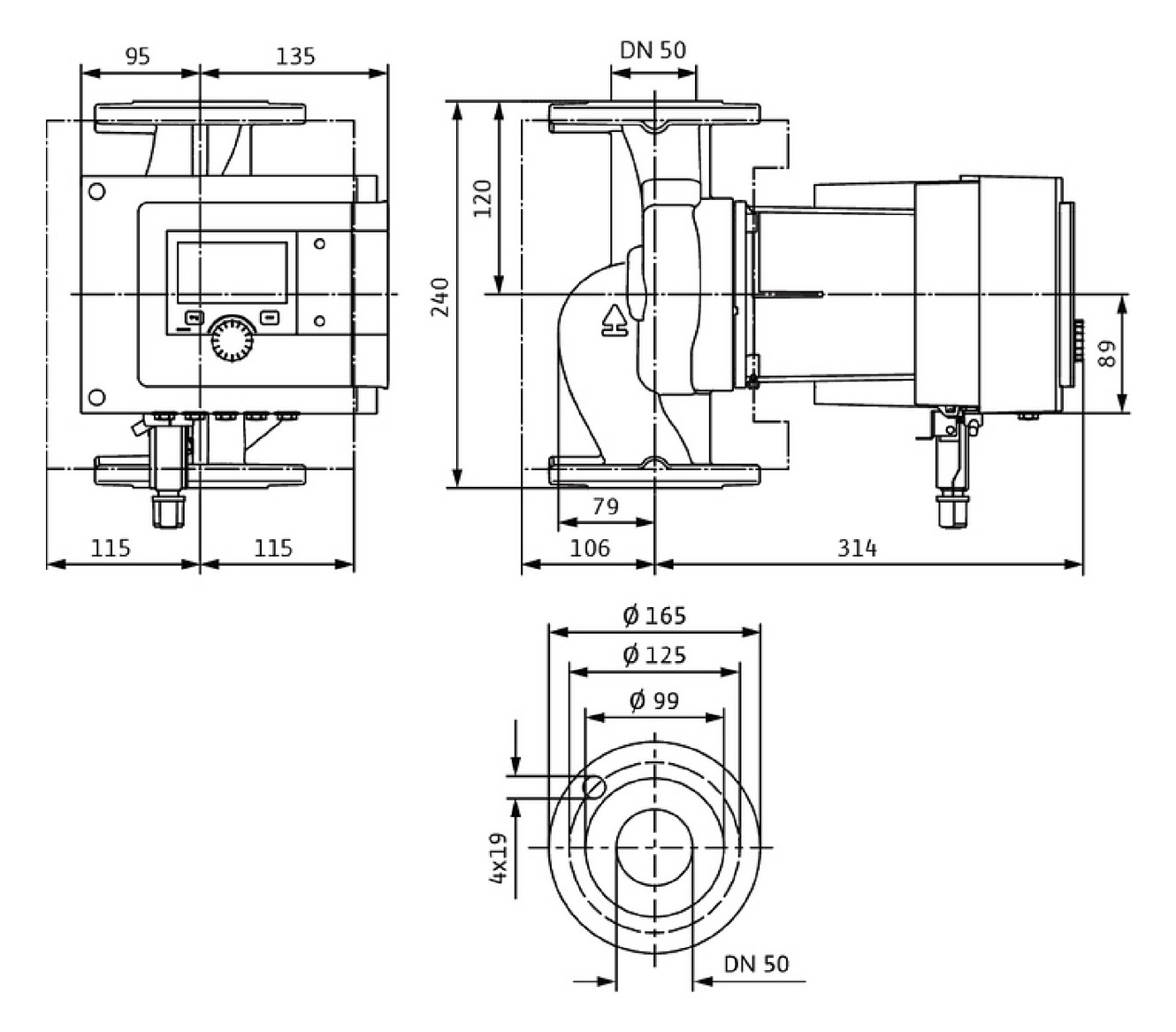 Wilo Nassläufer-Premium-Smart-Pumpe Stratos MAXO 50/0,5-8 PN6/10,302W 2186203 - Bild 2