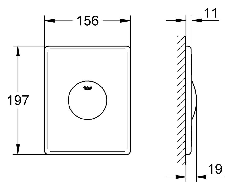 Grohe Skate Betätigungsplatte verchromt 37547000 - Bild 2