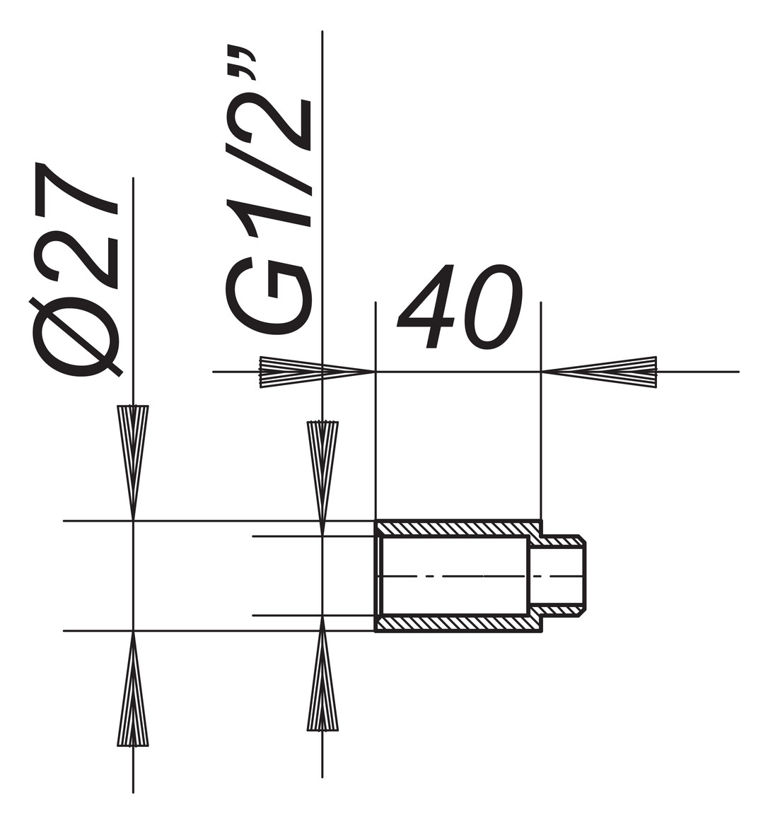DALLMER Verlängerungsset 40 mm 140371, für UP-Ventil 405  - Bild 2