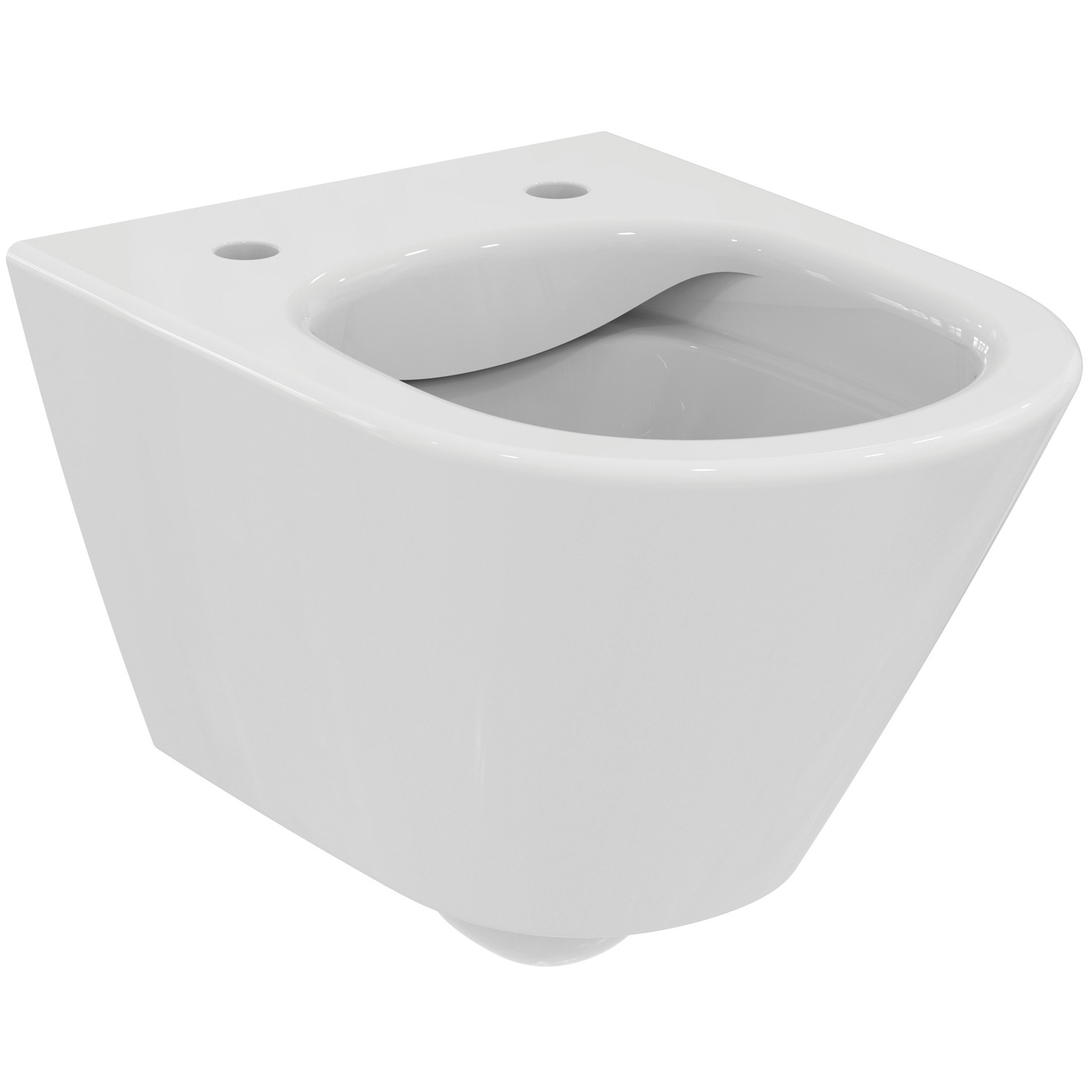 VIGOUR Wand-Tiefspül-WC derby V3 verkürzt 48cm PflegetectPlus weiss, spülrandlos, verdeckte Befest.