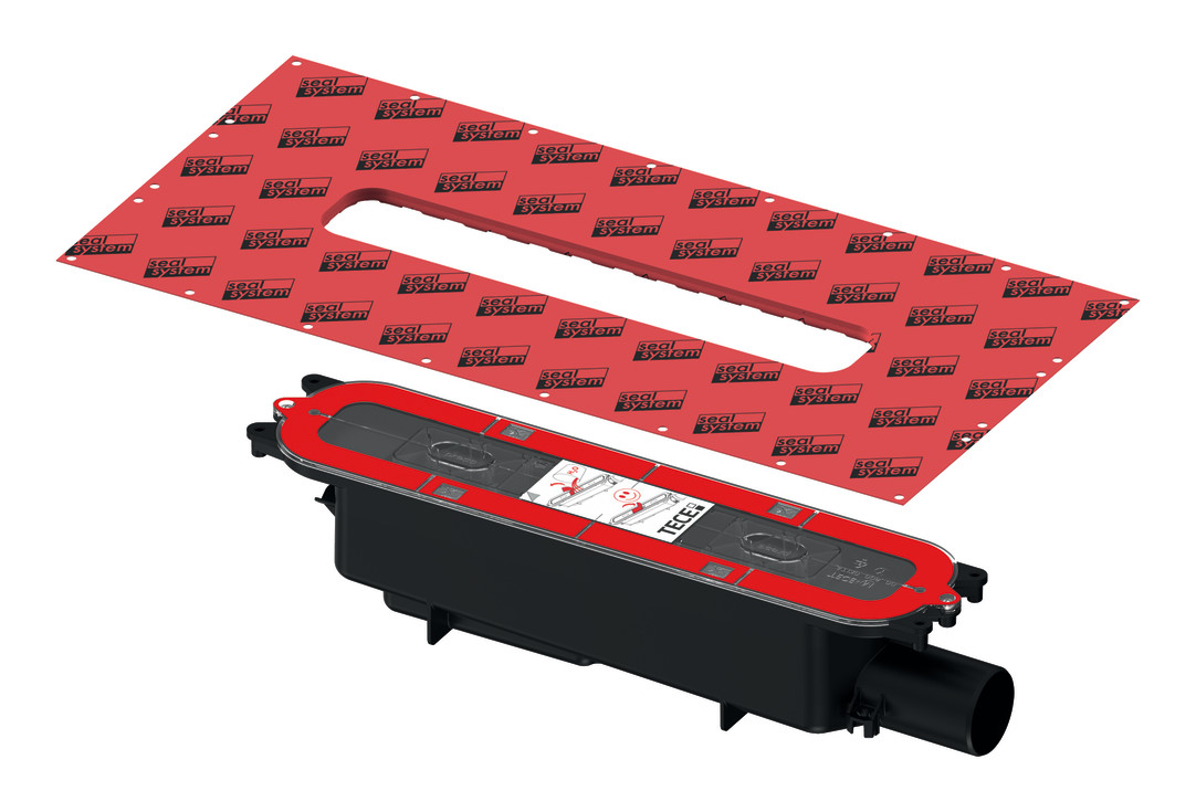 TECEdrainprofile Ablauf DN 50 Norm, Auslauf seitlich mit Dichtmanschette Seal-System 673002 - Bild 1
