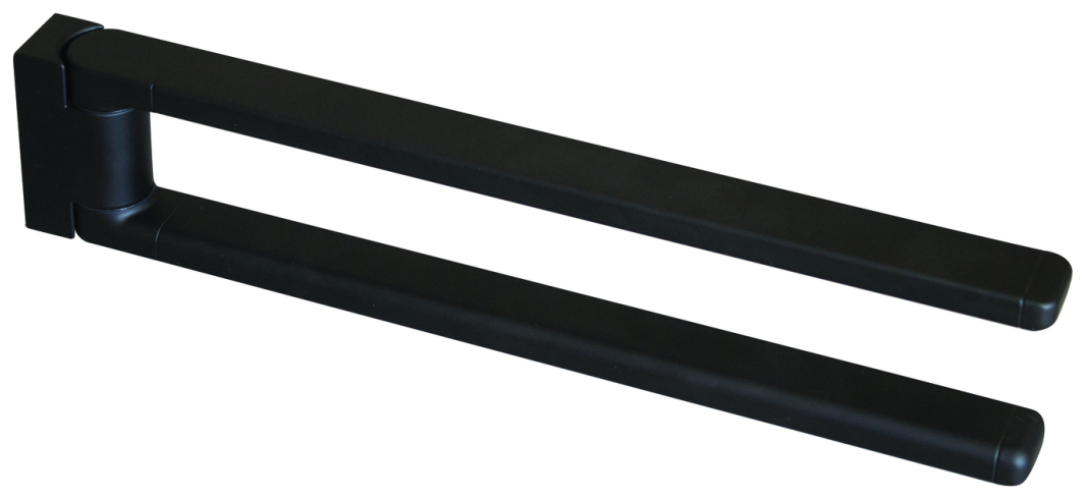 VIGOUR Handtuchhalter derby V3 350 mm 2-armig senkrecht schwenkbar schwarzmatt