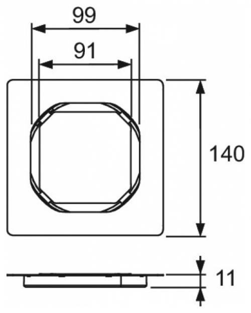 TECEdrainpoint S Rostrahmen Edelstahl 100x100 mm inklusive Fliesenträger rahmenlos 3660016 - Bild 2