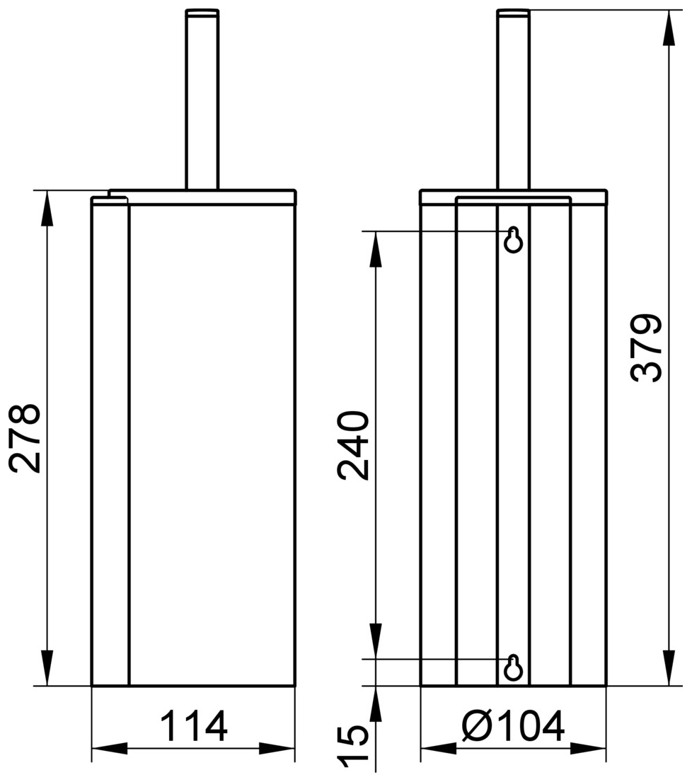 Keuco WC-Bürstengarnitur Plan 14964 komplett mit Kunststoff-Einsatz schwarz, Oberfläche verchromt - Bild 2