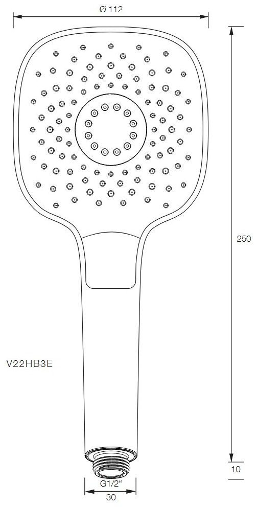 VIGOUR Handbrause V2 softedge d=112mm 3-strahlig verchromt