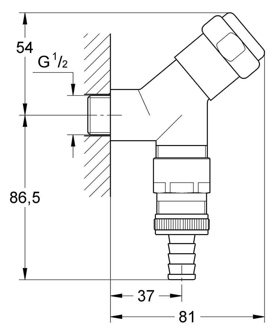 GROHE WAS-Anschlussventil Schrägsitz chrom 41015000 - Bild 2