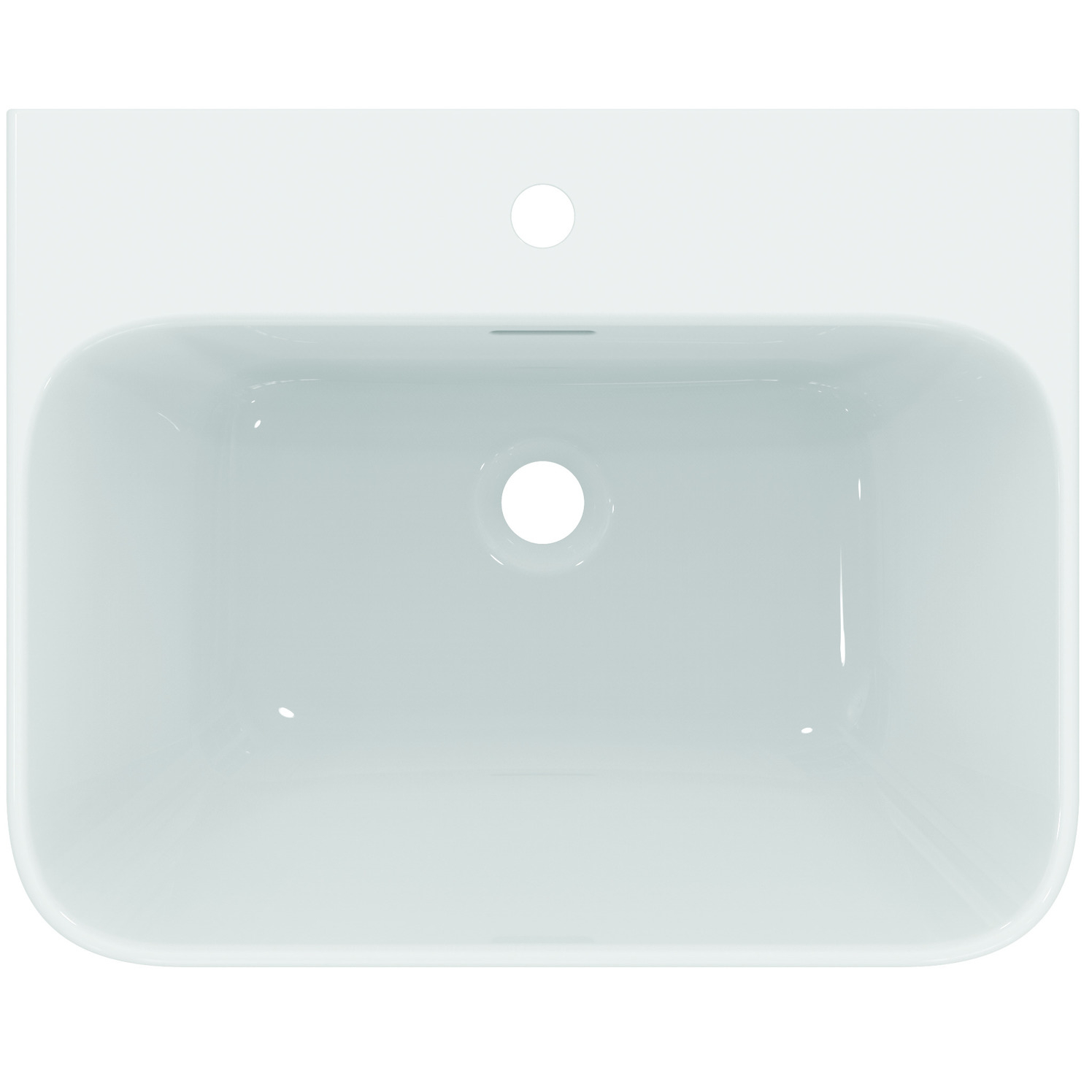 VIGOUR Aufsatz-Waschtisch derby V3 60x48cm geschliffen PflegetectPlus weiss mit Hahnloch+Überlauf