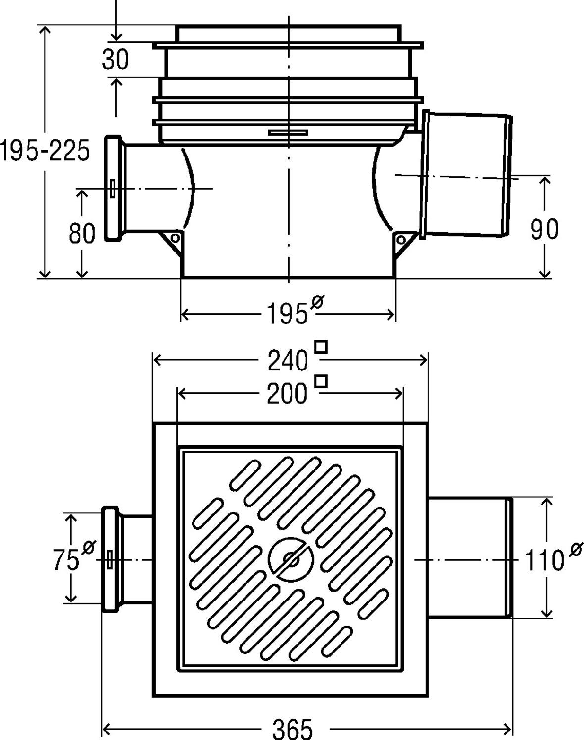 Viega Kellerablauf 4989 Optifix Typ 5 DN 100 x DN 70 mit 2 Pendeklappen, Handbetätigung 462963 - Bild 2