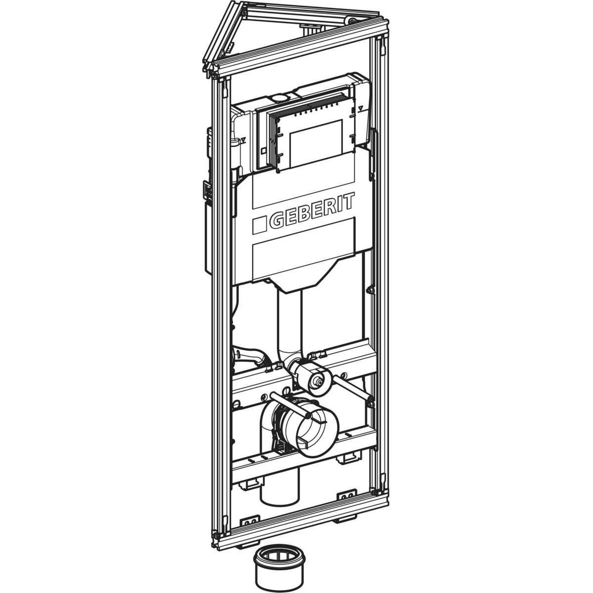 Geberit GIS Element mit Sigma UP-Spülkasten 12 cm, Ecklösung, Bauhöhe 114 cm 461.303.00.6